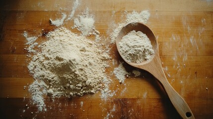 wheat and rye flour baking ingredients rustic kitchen