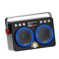 A compact portable speaker ideal for music streaming, outdoor activities, with vintage design and easy volume control.