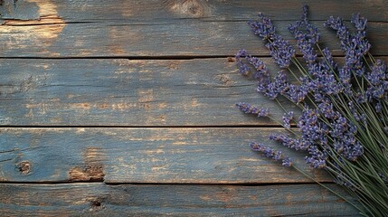 dried lavender bouquet on rustic wooden table