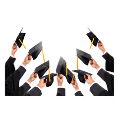  Uplifted Graduation Caps by the Graduate Students
