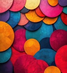 Colorful abstract circles in vibrant hues creating dynamic visual texture