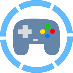 Obraz premium video game console joystick controller color icon logo symbol vector with circle line. Perfect for esport competition