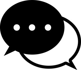chat message icon, Chat speech bubble, Social media message. White and black llustration.