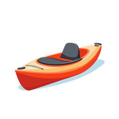 2D flat Kayak vector illustration, isolated on a white background.