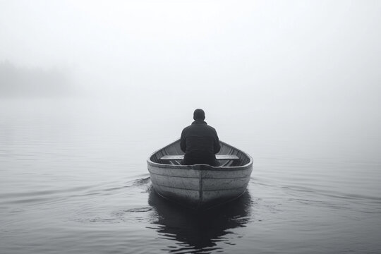 Man sitting in a rowboat