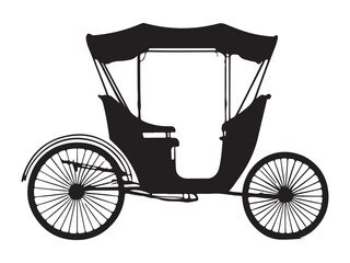 Fototapeta premium Classic Rickshaw Black Vector Design Illustration.