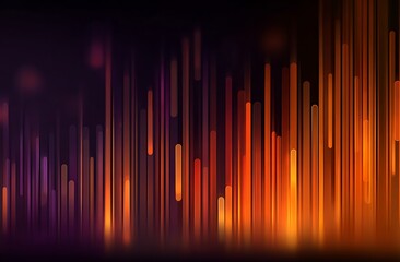 Abstract gradient background with purple and orange tones, featuring vertical lines of different thickness on a dark blurred backdrop, creating a sense of motion, depth
