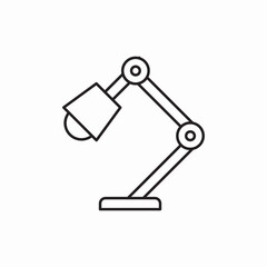 Desk lamp lighting icon vector sign