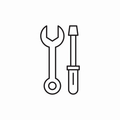 Maintenance tools set icon vector sign