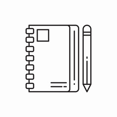 Spiral notebook journal icon vector sign