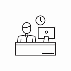 reception desk people icon vector sign