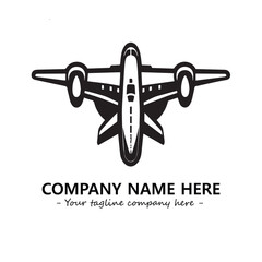 Plane silhouette logo company design vector illustration