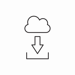 Cloud data download icon vector sign