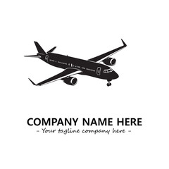 Plane silhouette logo company design vector illustration
