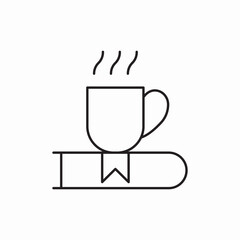 Coffee cup book vector sign