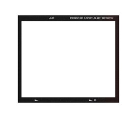 Film frame photo strip high-resolution blank filter. 35mm scan template texture effect. Trendy editable camera roll social stories design. Isolated vintage analog transparent empty scratches mockup.