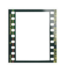 Film frame photo strip high-resolution blank filter. 35mm scan template texture effect. Trendy editable camera roll social stories design. Isolated vintage analog transparent empty scratches mockup.