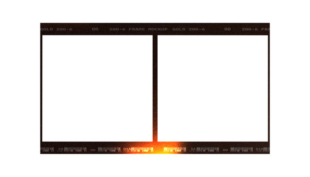 Film frame photo strip high-resolution blank filter. 35mm scan template texture effect. Trendy editable camera roll social stories design. Isolated vintage analog transparent empty scratches mockup.