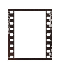 Obraz premium Film frame photo strip high-resolution blank filter. 35mm scan template texture effect. Trendy editable camera roll social stories design. Isolated vintage analog transparent empty scratches mockup.