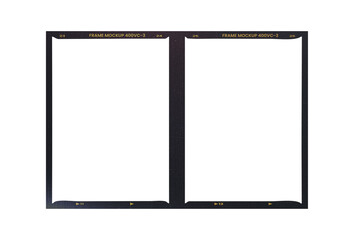 Film frame photo strip high-resolution blank filter. 35mm scan template texture effect. Trendy editable camera roll social stories design. Isolated vintage analog transparent empty scratches mockup.