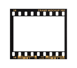 Film frame photo strip high-resolution blank filter. 35mm scan template texture effect. Trendy editable camera roll social stories design. Isolated vintage analog transparent empty scratches mockup.