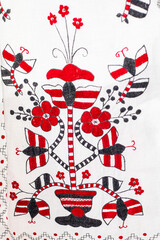 hand embroidered floral pattern on fabric