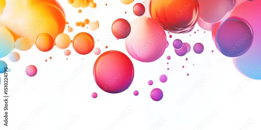 Poster colorful bubbles: a mesmerizing display of floating, iridescent bubbles in a spectrum of vibrant col