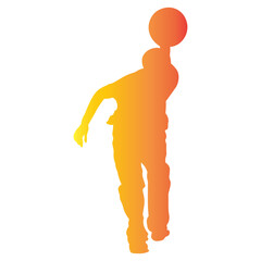Bowling Player Silhouette. Vector Illustration in Gradient Color Design.