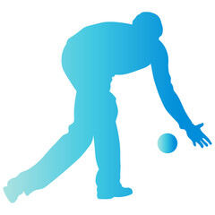 Bowling Player Silhouette. Vector Illustration in Gradient Color Design.