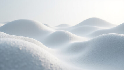 Serene White Snowdrifts Under Gentle Light Creating a Tranquil Scene