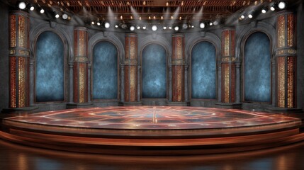 Virtual show, studio backdrop template. Ideal for tv game shows, or even gambling events.