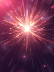 Radiation abstraction with light - distortion of space with shiny effect, computer generated background, 3D render