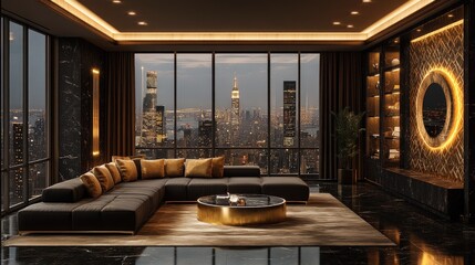 Luxurious city apartment living room