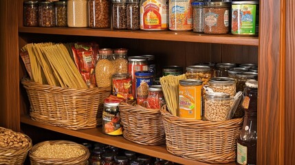 A well-organized food cupboard can save you time and effort when preparing meals. Use baskets for snacks, cans for soups, and jars for grains for easy access