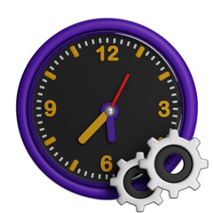 Vivid wall clock featuring gears, suitable for modern decor and time management themes in digital content.