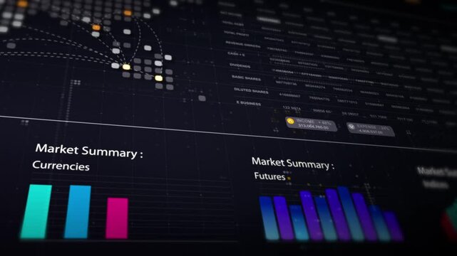 Dynamic data visuals for business info graphics, animated charts, and data-driven insights for a business meeting mock-up. Explore the world of trading, stock exchanges, and crypto - Powered by Adobe