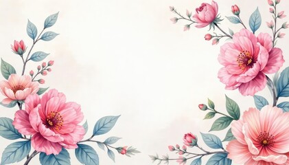 Delicate watercolor floral motif, pastel shades, marketing, feminine