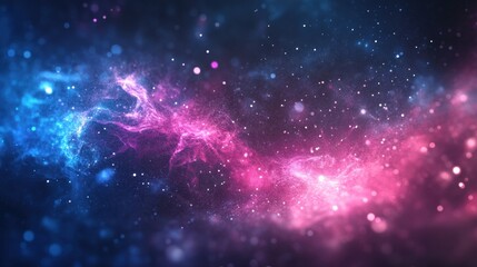 Obraz premium Mystical Galaxy: Immerse yourself in a captivating display of the cosmos, a celestial dance of vibrant hues, shimmering particles, and enigmatic formations.