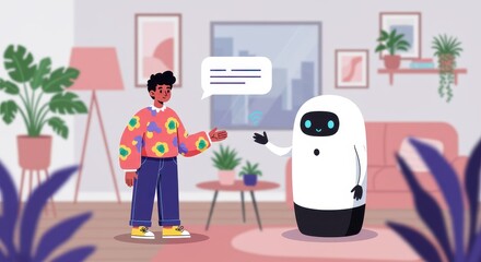 Friendly Robot Assistant in Living Room