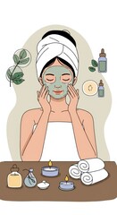 Relaxing Spa Day: Self-Care Routine with Face Mask