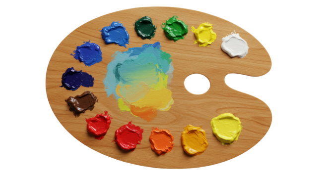 Artists palette Vivid array of colors