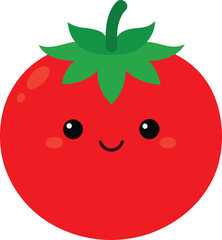 Kawaii fruit clipart design of a tomato, vector illustration