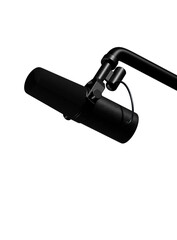 Professional dynamic microphone on boom stand isolated on transparent background