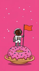 Adorable Astronaut Bean Explores Donut Planet