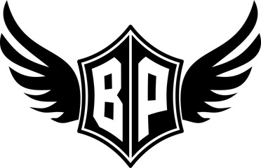 BP logo emblem with winged and shield template