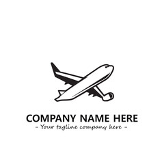 Plane silhouette logo company design vector illustration