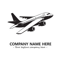 Plane silhouette logo company design vector illustration