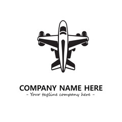 Plane silhouette logo company design vector illustration