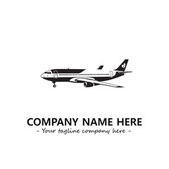 Plane silhouette logo company design vector illustration