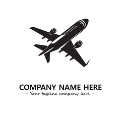 Plane silhouette logo company design vector illustration